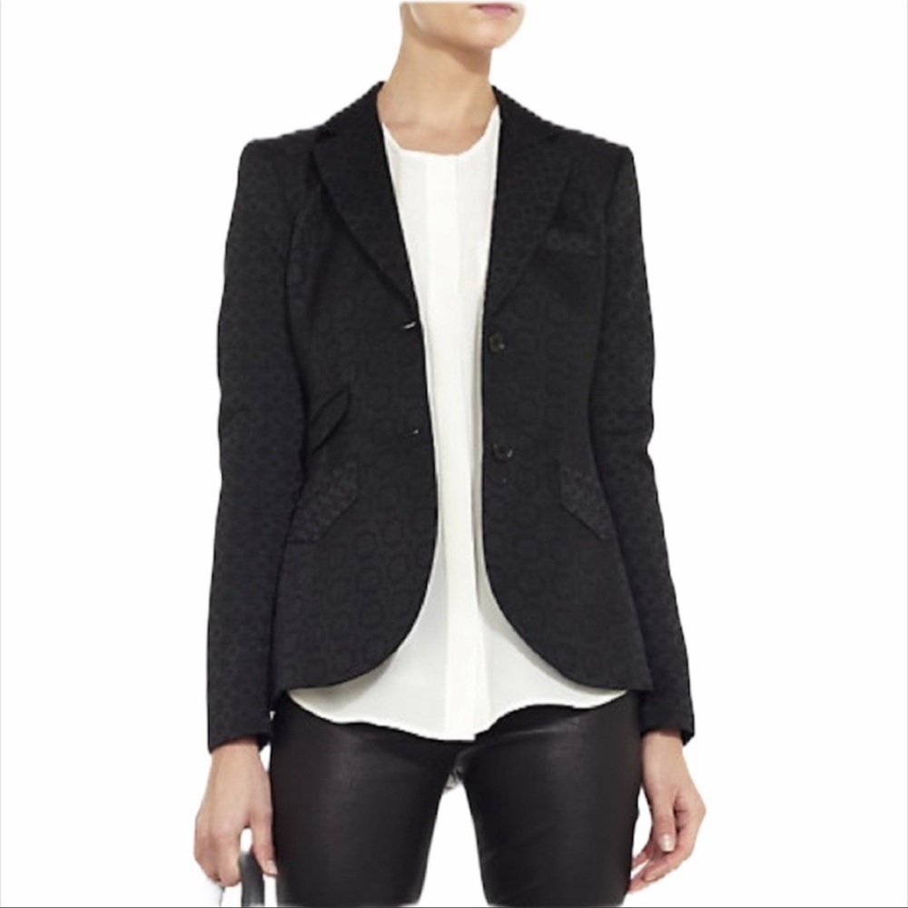 Theory Black Jacquard Parmenia C Tori Jacket Size 4